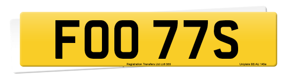 Registration number FOO 77S